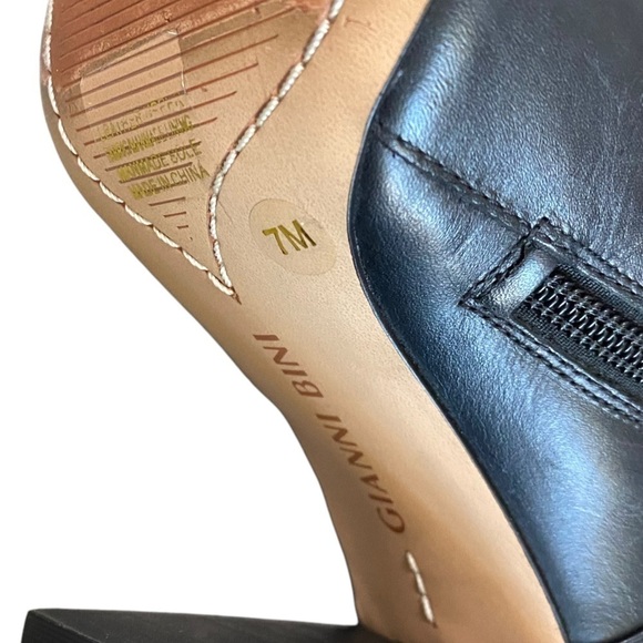 GIANNI BINI - STYLE: VIKTORY - SIZE 7 - PEEP TOE BOOTIES SHOOTIES - BLACK S5 - Picture 9 of 11